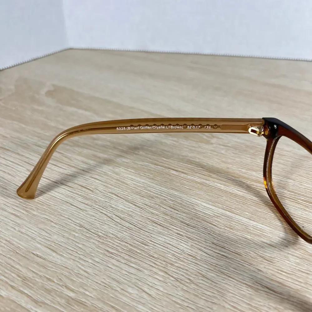 Coach HC6072 5328 Eyeglasses Frames Only Brown Glitter/ Crystal LT 52-17-135